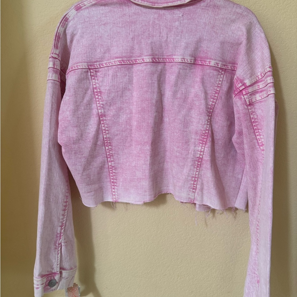 GB Pink Cropped Distressed Jacket NWT Size XL - Picture 5 of 5